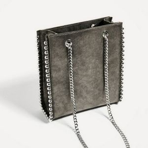 Zara Silver Ball Stud Tote Shoulder Bag 4033/204